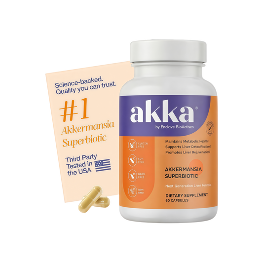 AKKA Akkermansia Probiotic, Liver Cleanse, Detox & Repair, Non-GMO, 60 Caps | Liver health support for energy, digestion & metabolism with akkermansia muciniphila. Gluten-free.